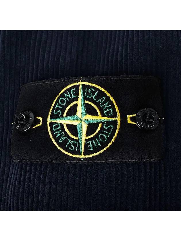 Organic Cotton Corduroy Zip-Up Jacket Navy - STONE ISLAND - BALAAN 5