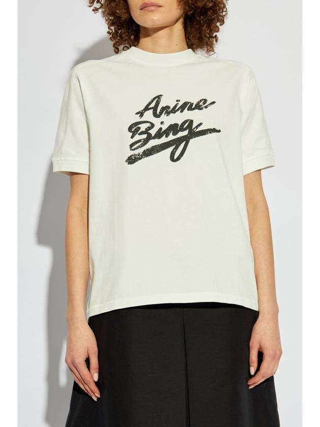 Anine Bing T-shirt With Print, Women's, White - ANINE BING - BALAAN 3