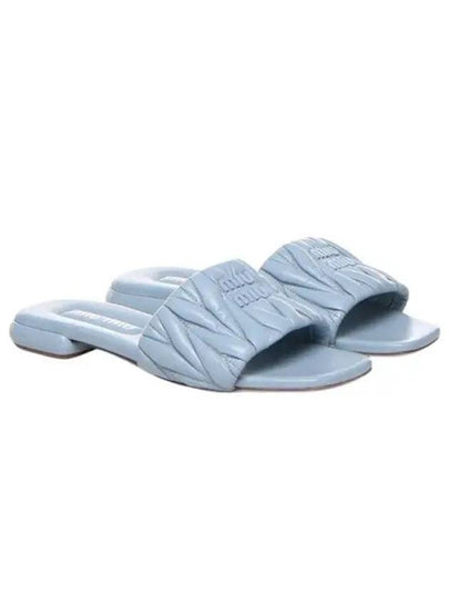 Materasse Nappa Leather Slippers Sky Blue - MIU MIU - BALAAN 2