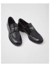 Triangle Logo Brush Leather Loafers Black - PRADA - BALAAN 4