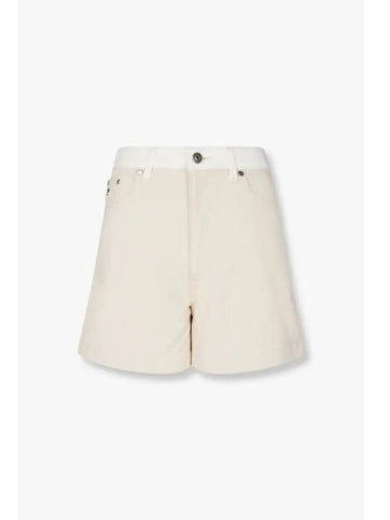 STELLA McCARTNEY half color combination wide denim shorts ecru - STELLA MCCARTNEY - BALAAN 1