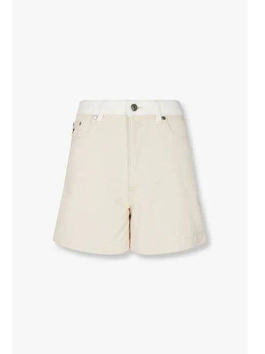 STELLA McCARTNEY half color combination wide denim shorts ecru - STELLA MCCARTNEY - BALAAN 1