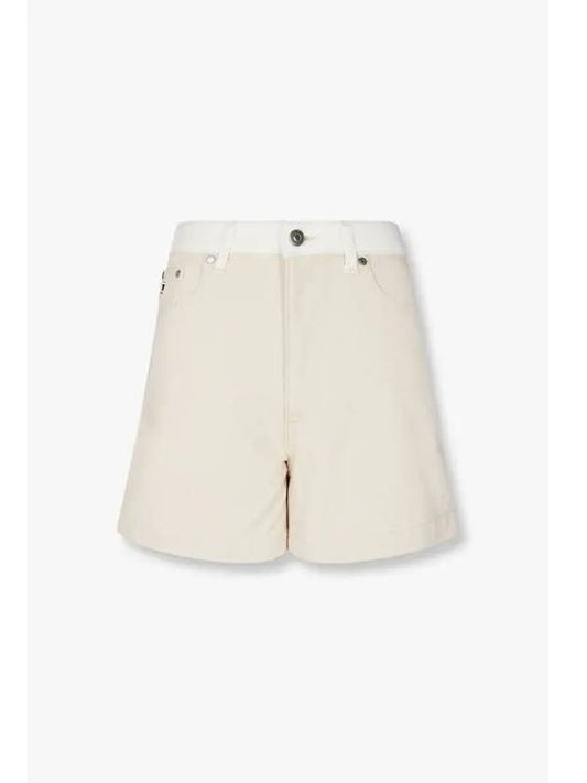 STELLA McCARTNEY half color combination wide denim shorts ecru - STELLA MCCARTNEY - BALAAN 1