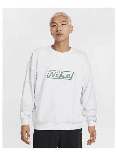 Club Oversized Crew Neck Sweatshirt White - NIKE - BALAAN 2