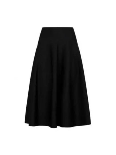 Cindy Glossy Viscose Midi A-Line Skirt Black - THE ROW - BALAAN 2