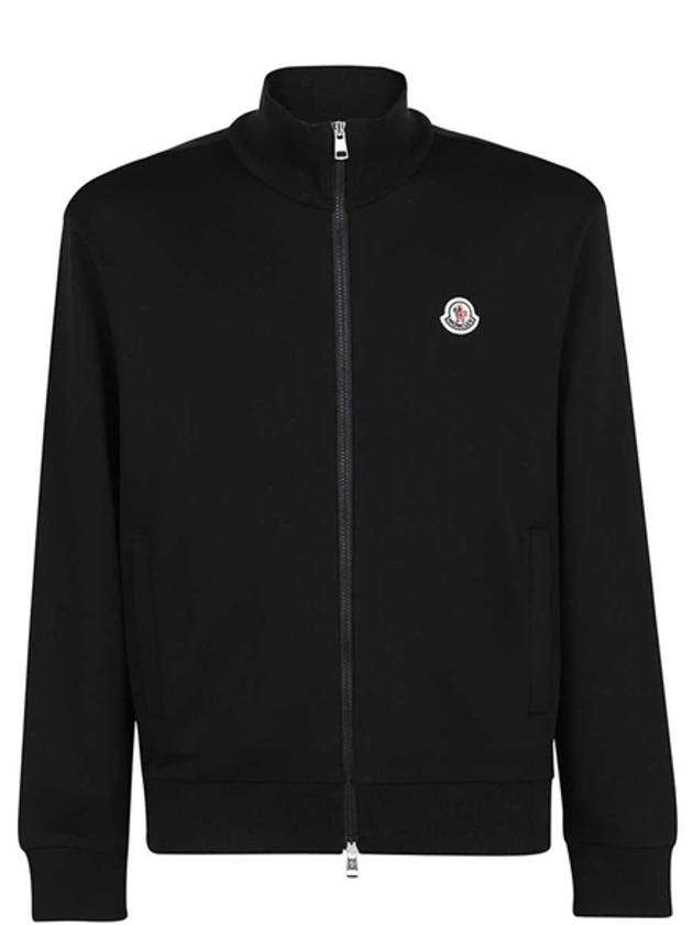 Logo Zip-up Jacket Black - MONCLER - BALAAN.