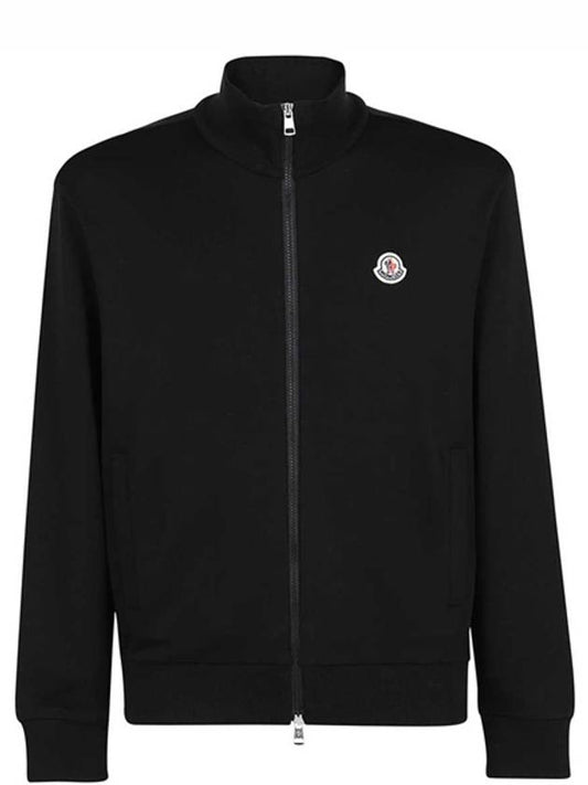 Logo Zip-up Jacket Black - MONCLER - BALAAN.