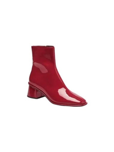 Women's Gigi Patent Leather Middle Boots Red - COACH - BALAAN 1