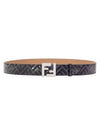 FF Leather Belt Black - FENDI - BALAAN 1