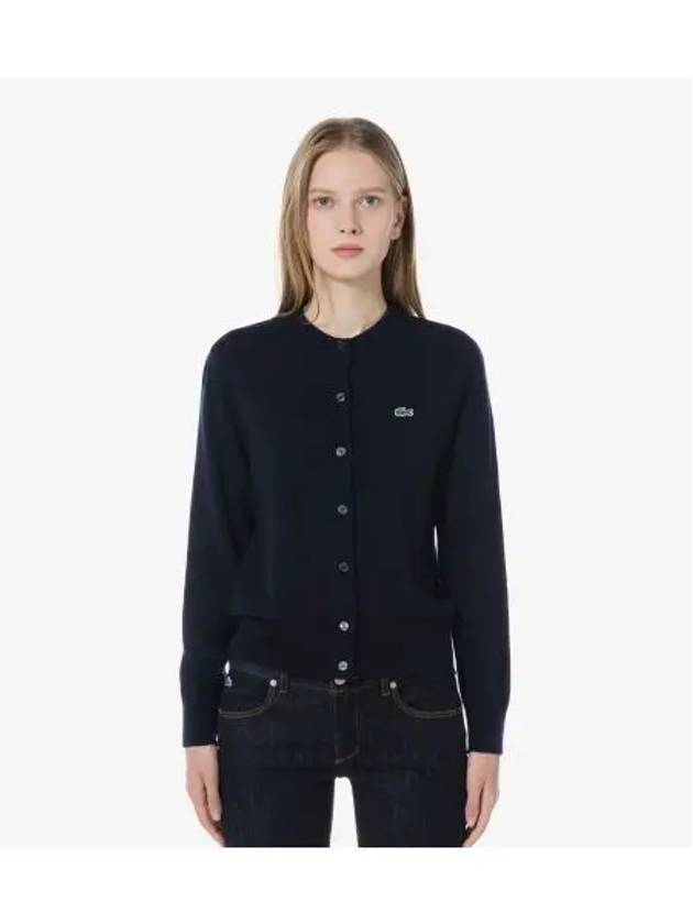 Women s basic crew neck cardigan dark navy - LACOSTE - BALAAN 1