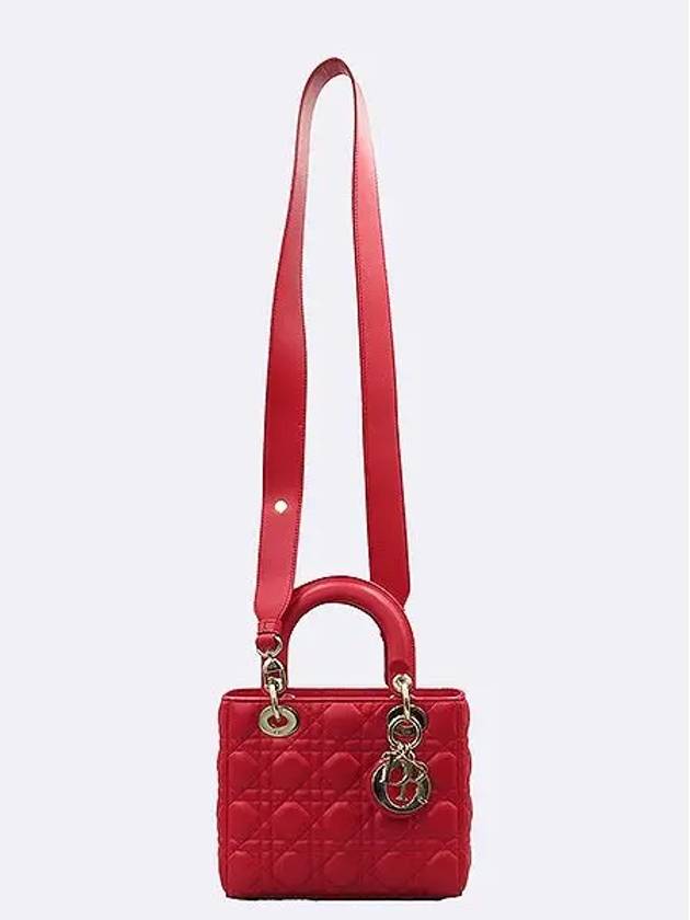 M0538OCEA M900 Red Color Cannage Lambskin Lady MY ABC Small Tote Bag Shoulder Strap 2WAY - DIOR - BALAAN 4