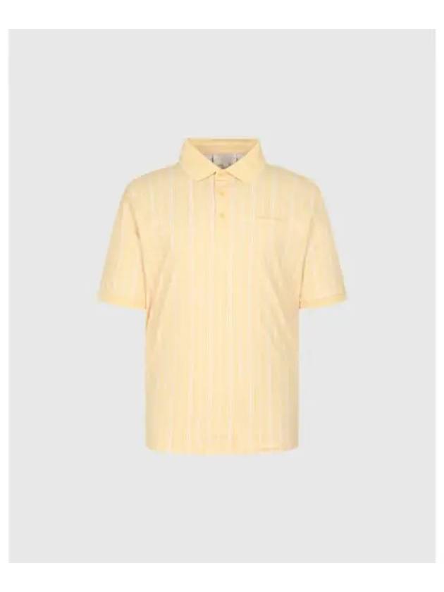 TRAVISMATHEW Men s Striped Collar T Shirt Mustard - TRAVIS SCOTT - BALAAN 1