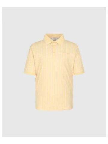 TRAVISMATHEW Men s Striped Collar T Shirt Mustard - TRAVIS SCOTT - BALAAN 1