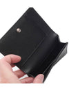 Business Flap in Grain De Poudre Embossed Leather Card Wallet Black - SAINT LAURENT - BALAAN 7