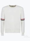 Men's Milan Stitch Armband Crew Neck Knit Top White - THOM BROWNE - BALAAN 2