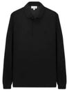 Stretch Cotton Long Sleeve Polo Shirt Black - LACOSTE - BALAAN 2