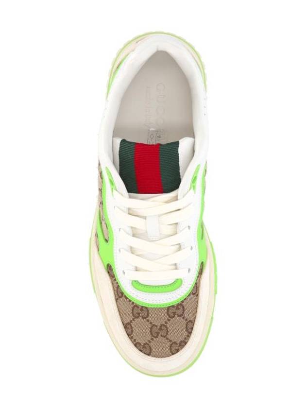 Men's Reweb Original GG Canvas Low Top Sneakers Beige Green - GUCCI - BALAAN 5