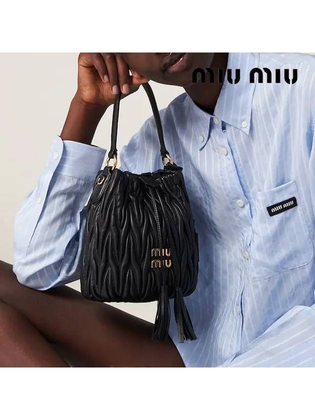 Matelasse Nappa Leather Bucket Bag Black - MIU MIU - BALAAN 9