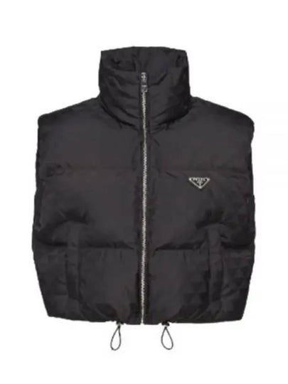 Triangle Logo Re-nylon Down Vest Black - PRADA - BALAAN 2