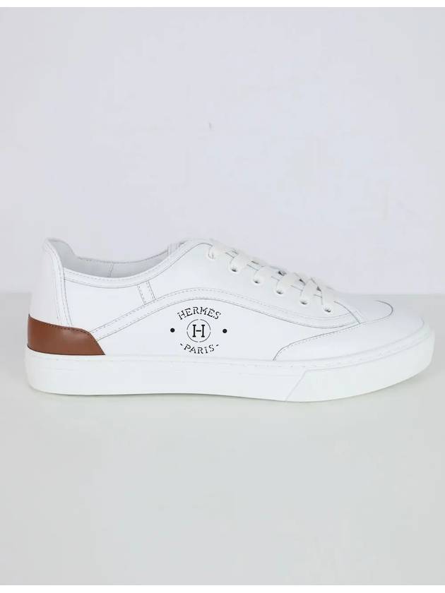 Get Leather Low Top Sneakers White - HERMES - BALAAN 3