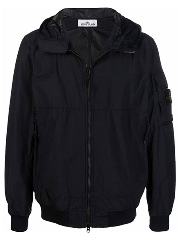 Men's Wappen Patch Naslan Watro Hooded Jacket Black - STONE ISLAND - BALAAN 2