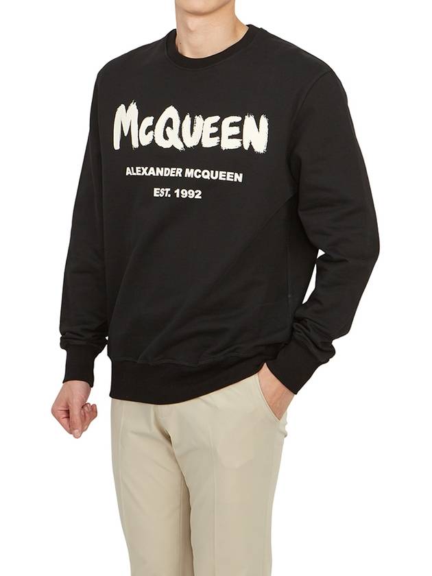 Graffiti Logo Sweatshirt Black - ALEXANDER MCQUEEN - BALAAN 6