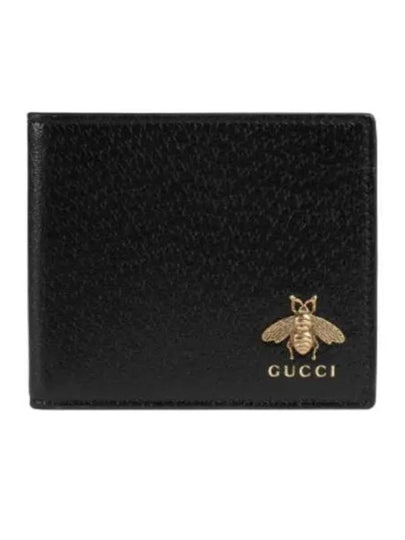 Animalier Bee Leather Half Wallet Black - GUCCI - BALAAN 2