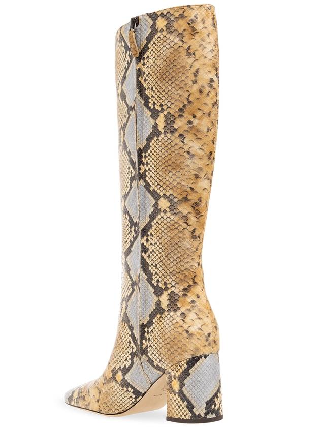 Tory Burch Leather Heeled Knee-high Boots, Women's, Beige - TORY BURCH - BALAAN 5