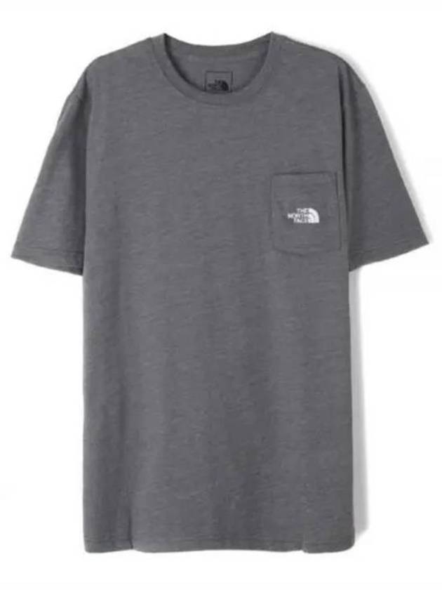 Men's Simple Logo Tri-Blend Short Sleeve T-Shirt Grey - THE NORTH FACE - BALAAN 2