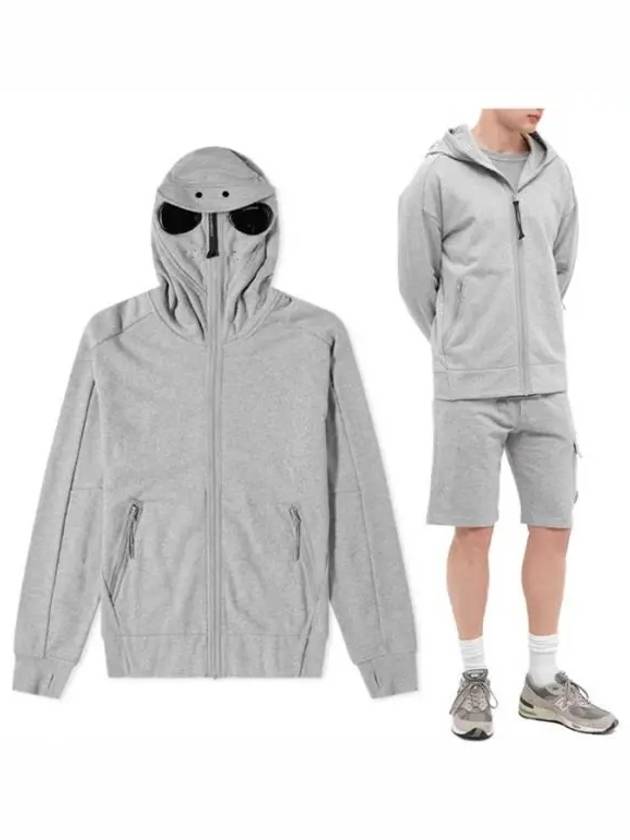 Diagonal Goggle Mask Zip Up Hoodie Grey - CP COMPANY - BALAAN 2