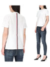 Center Back Stripe Classic Cotton Pique Relaxed Fit Short Sleeve T-Shirt White - THOM BROWNE - BALAAN 2