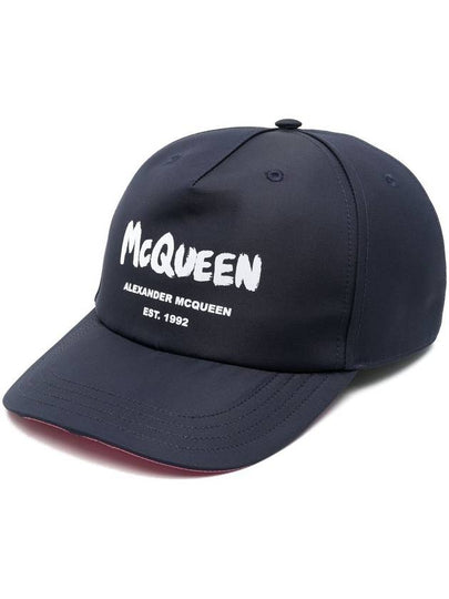 Graffiti Logo Printing Ball Cap Pink Navy - ALEXANDER MCQUEEN - BALAAN 2