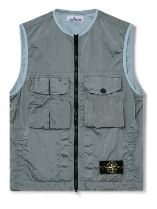 Nylon Metal Badge Vest Grey - STONE ISLAND - BALAAN 2