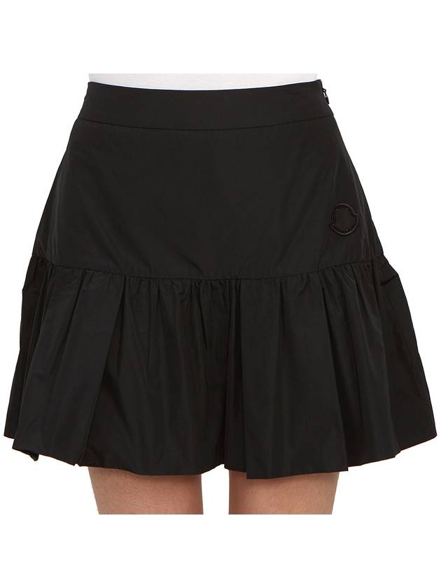 Taffeta Mini A-Line Skirt Black - MONCLER - BALAAN 7