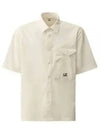 Cotton Popeline Short Sleeve Shirt White - CP COMPANY - BALAAN 2