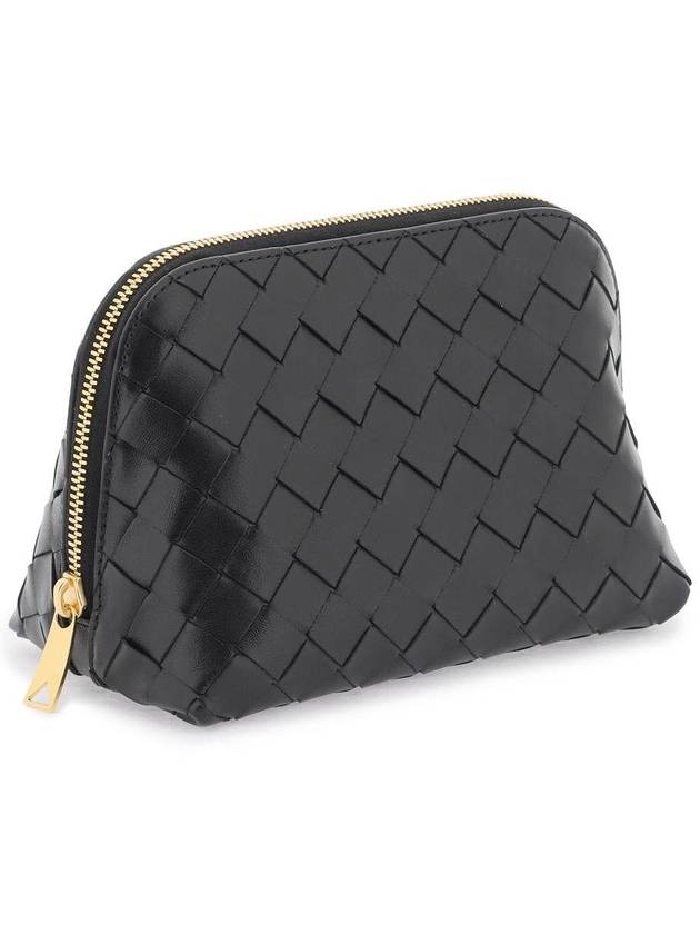 Intrecciato Calfskin Pouch Black - BOTTEGA VENETA - BALAAN 3