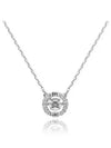 Una Crystal Round Cut Necklace White Silver - SWAROVSKI - BALAAN 2