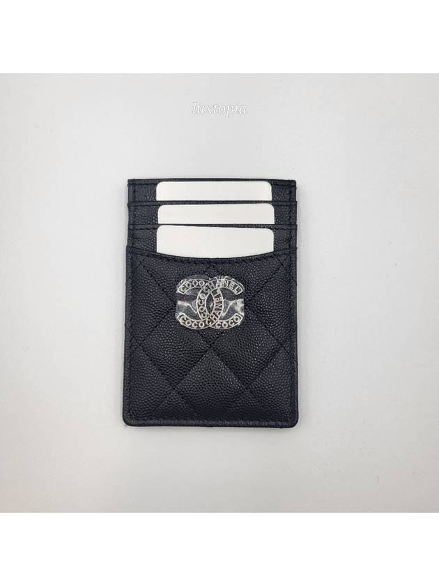 24P Coco Lettering CC Logo Card Slot Caviar Black AP3835 - CHANEL - BALAAN 3