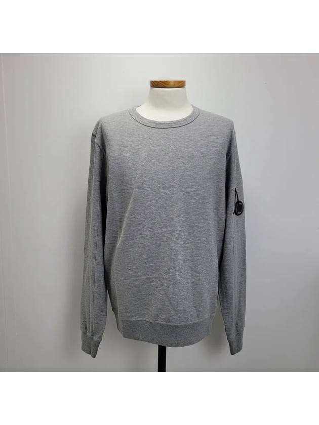 Lens Wappen Crew Neck Sweatshirt Gray - CP COMPANY - BALAAN.