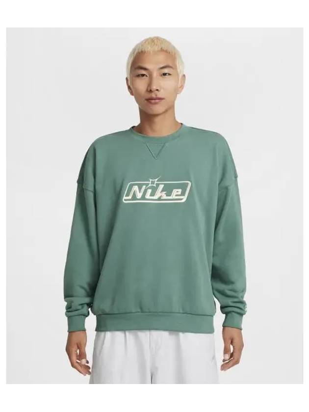 Club Oversized Crew Neck Sweatshirt M Bicostal HQ2957 361 - NIKE - BALAAN 1