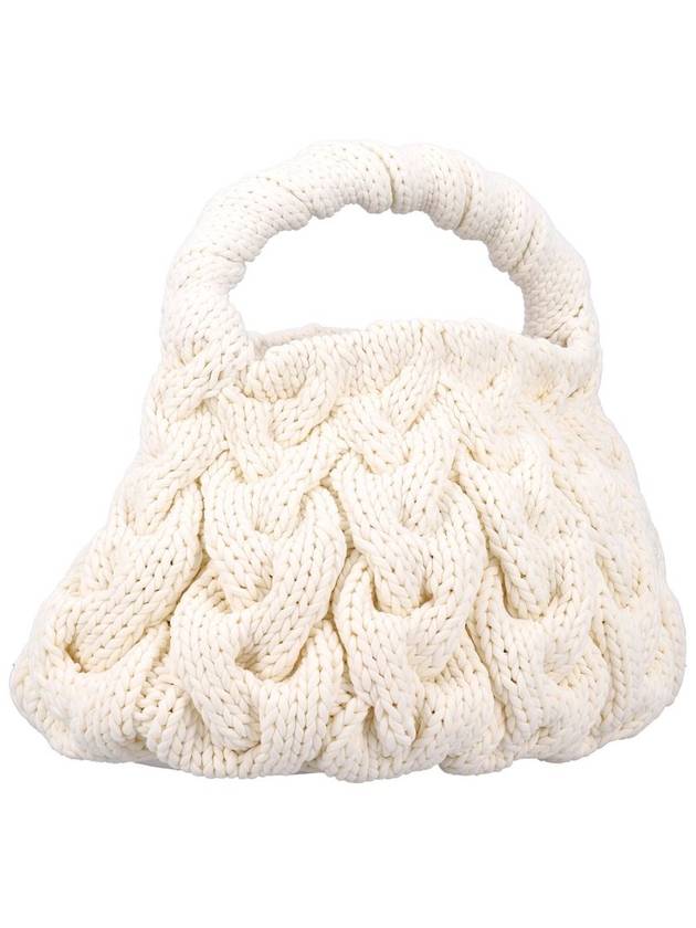 Cable Knit Tote Bag In Off-White - JW ANDERSON - BALAAN 3