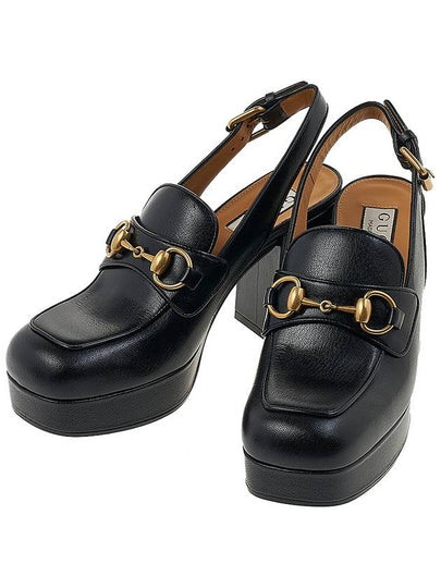 Iconic Horsebit Leather Mule Pumps Black - GUCCI - BALAAN 2