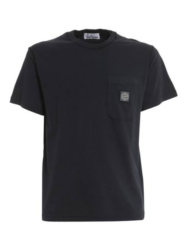 Wappen Logo Patch Pocket Short Sleeve T-Shirt Navy - STONE ISLAND - BALAAN 2