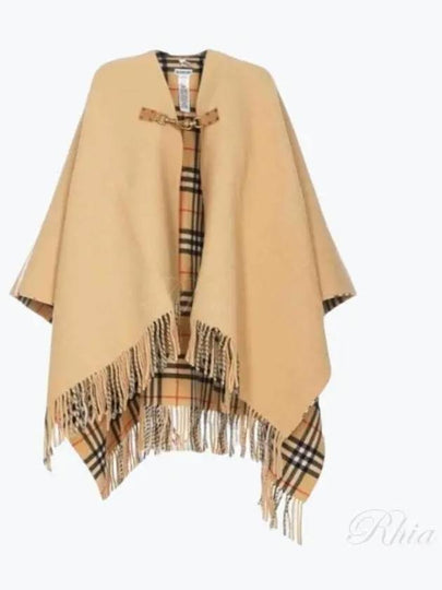 Check Wool Cape Sand - BURBERRY - BALAAN 2