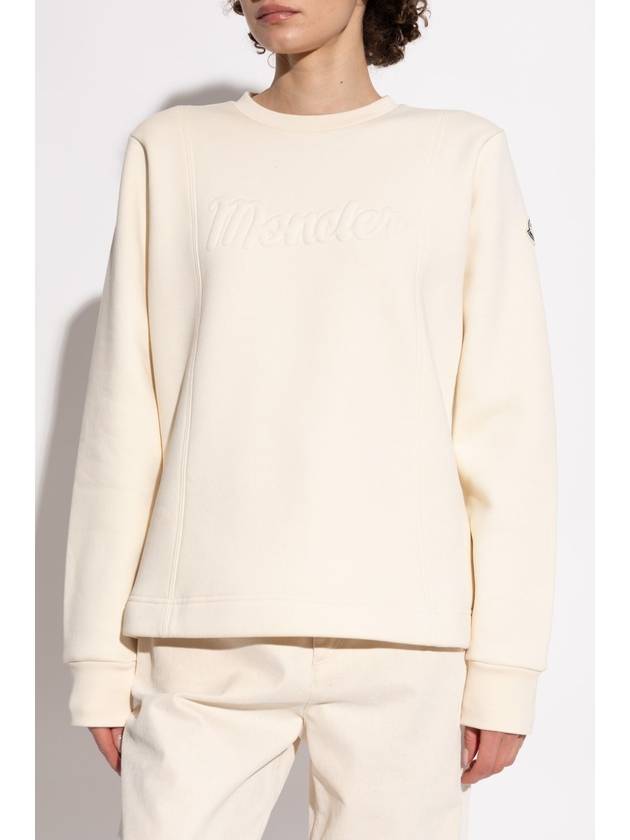 Moncler Sweatshirt With Logo, Women's, Beige - MONCLER - BALAAN 3