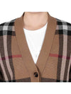 Check Wool Cashmere Cardigan Brown - BURBERRY - BALAAN 7