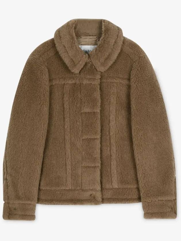 Women's Teddy Bear Fur Jacket Camel - MAX MARA - BALAAN 3