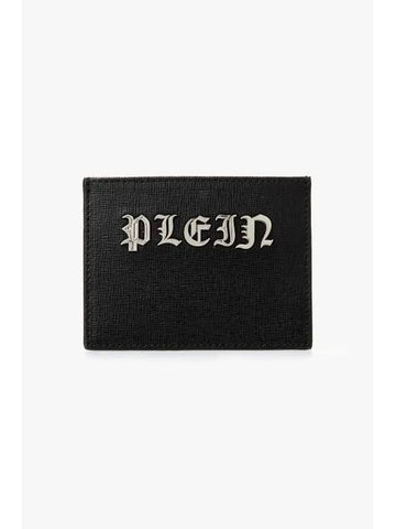 Men s Gothic Logo Leather Card Holder Black - PHILIPP PLEIN - BALAAN 1