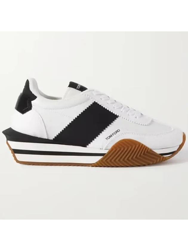 James James rubbertrimmed leather suede sneakers - TOM FORD - BALAAN 1