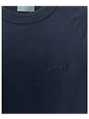 Embroidered Logo Cotton Jersey Short Sleeve T-Shirt Navy - DIOR - BALAAN 6